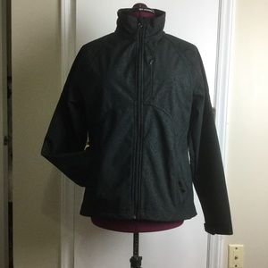 Like New Double Diamond Zip-Up Waterproof Black Jacket Women L